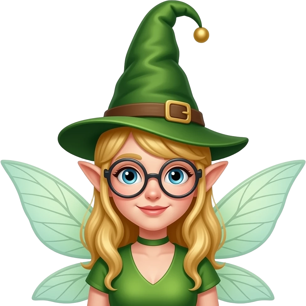 fairy with glassess and hat emoji