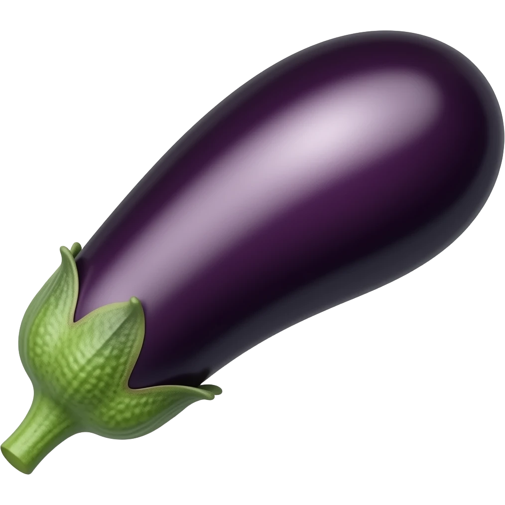 eggplant with stalk pointing downwards emoji