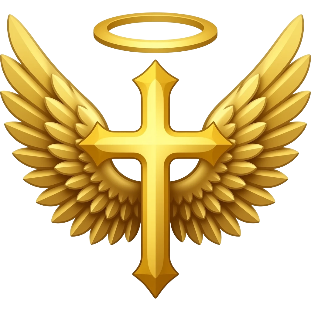 saint emblem with diamond wings emoji