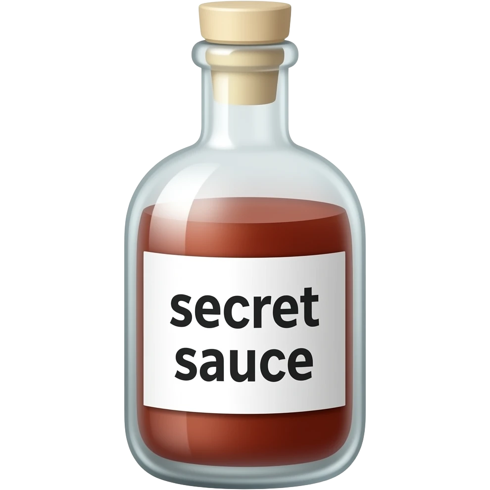 Dressing bottle that says "secret sauce" emoji