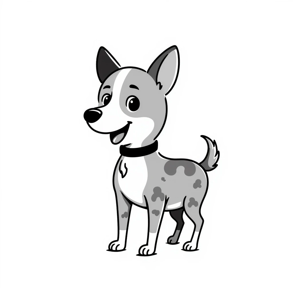 hand drawn doodle style chihuahua dog, simple black line art emoji