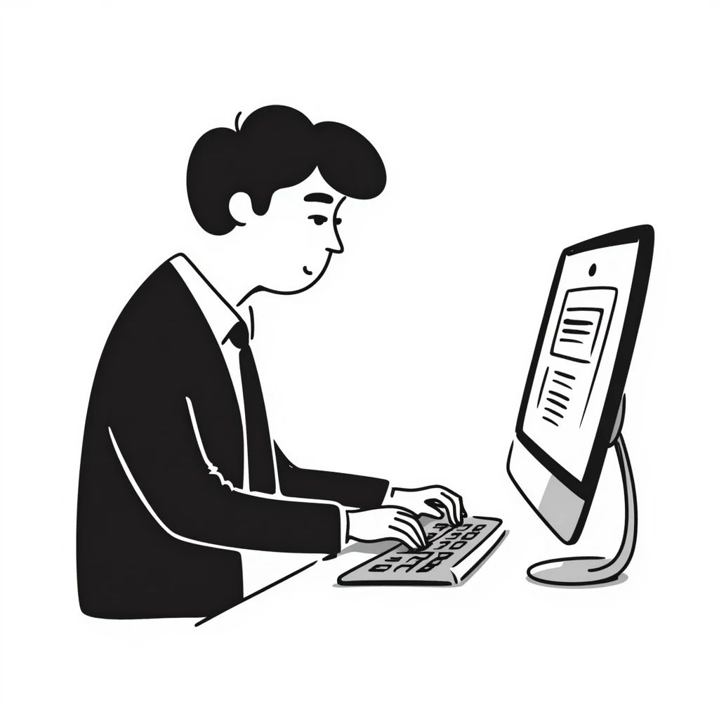 A person in a business suit working on a computer emoji