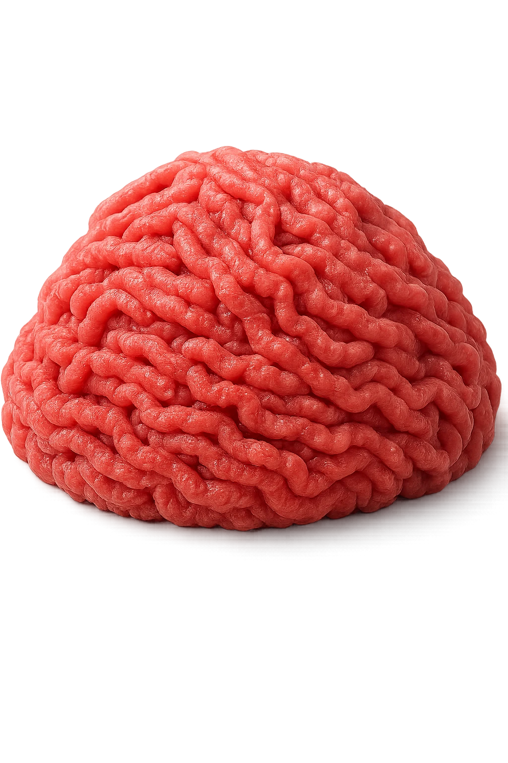 macinato di carne poco cotta a montagnetta, iperrealistica 4k emoji