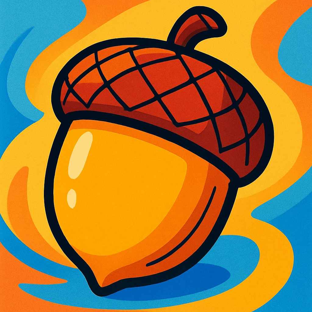acorn, vibrant cartoon style emoji