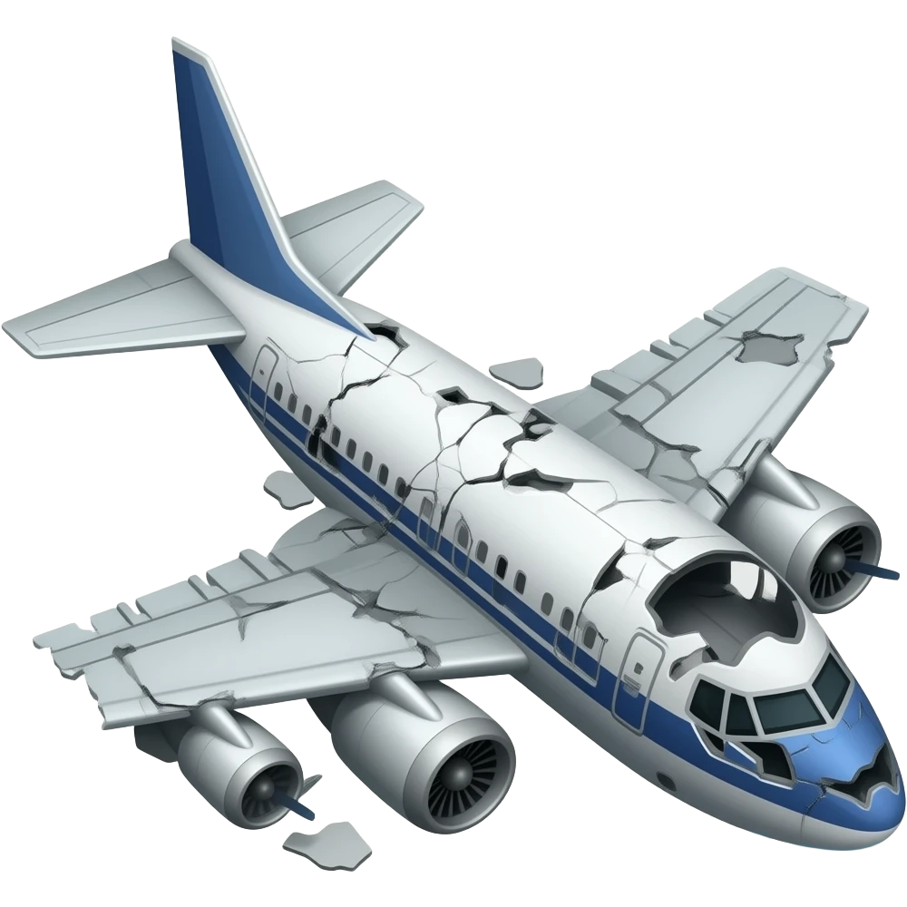 Chiếc máy bay nhỏ bị phá nát emoji