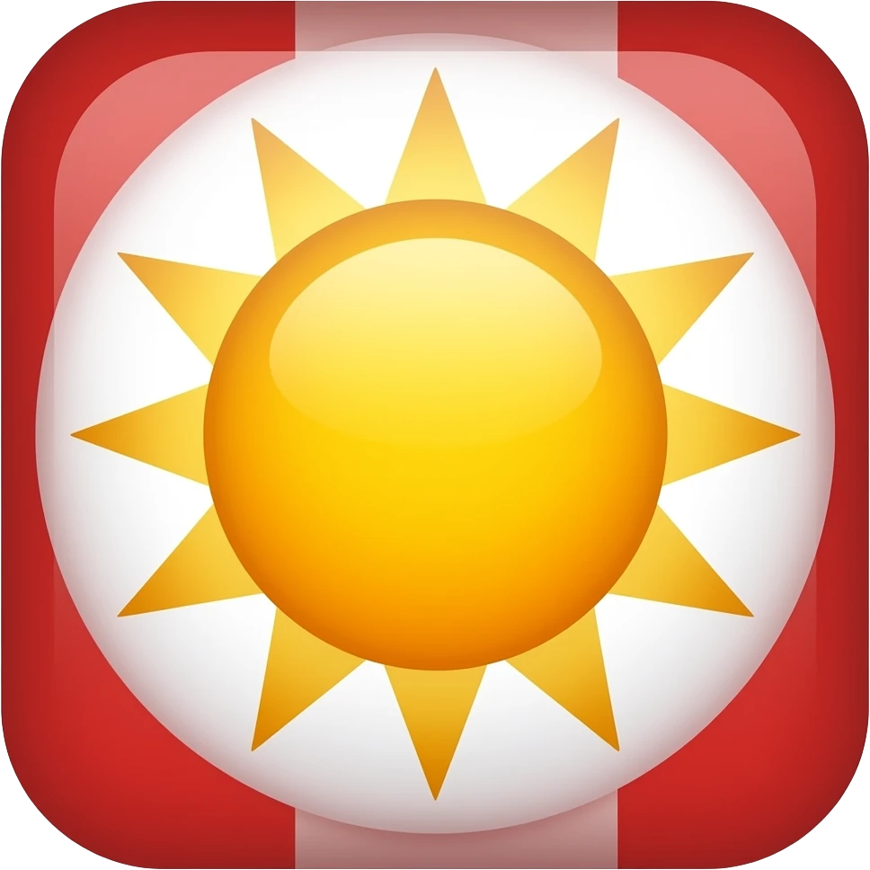 Красно белый а посередине солнце эмодз emoji