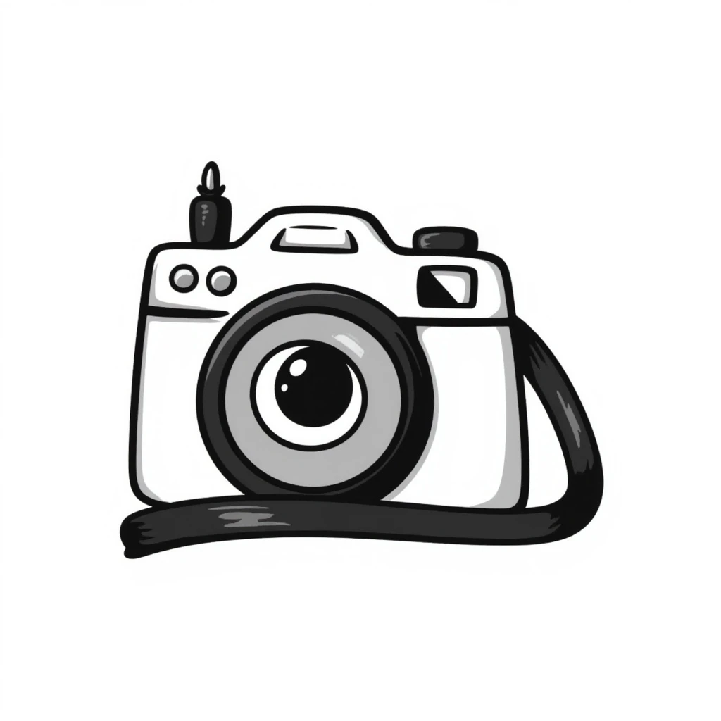 camera hand drawn doodle style emoji