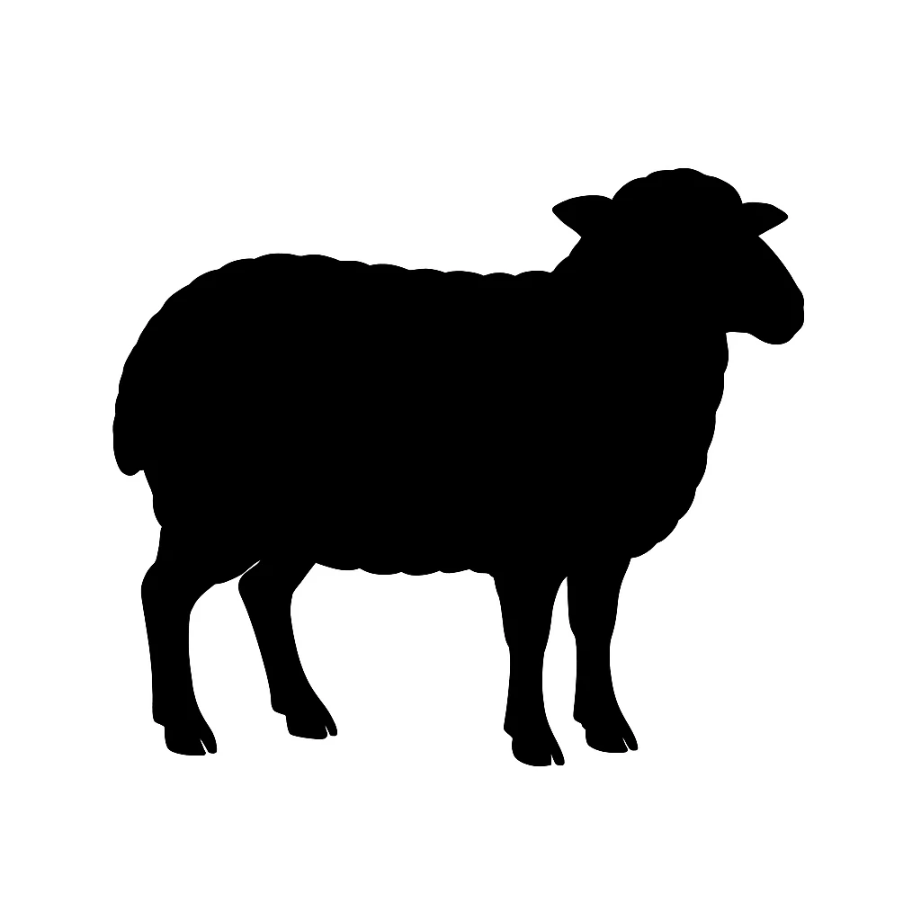 Sheep black silhouette white background emoji