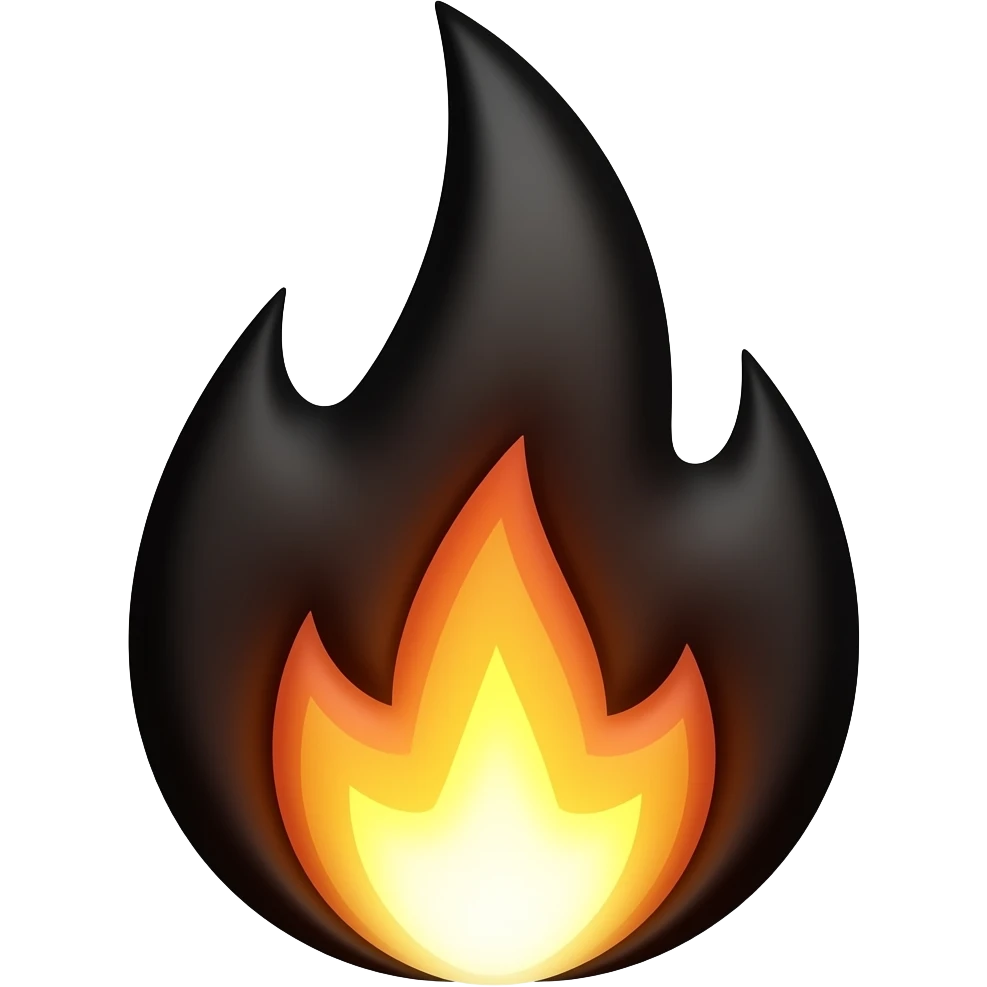 Black flame emoji emoji