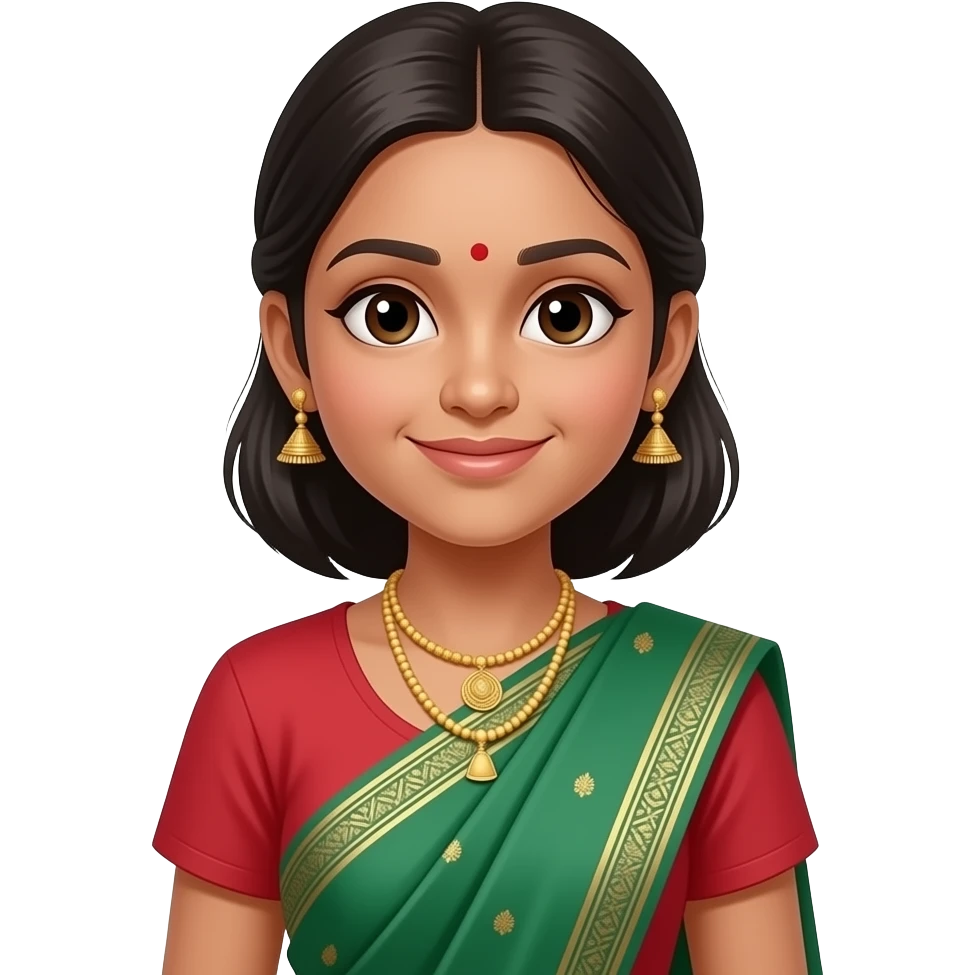 A girl wearing lungi with red tshirt emoji emoji
