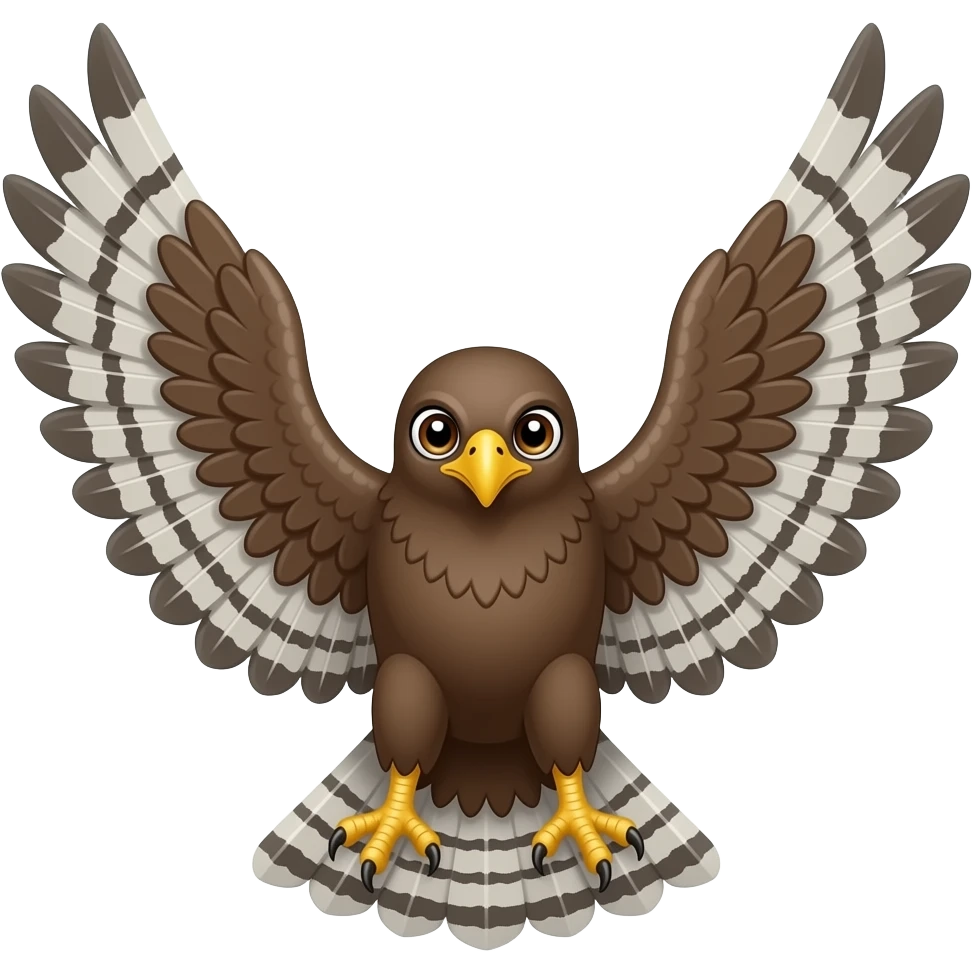Hawk with wings open emoji