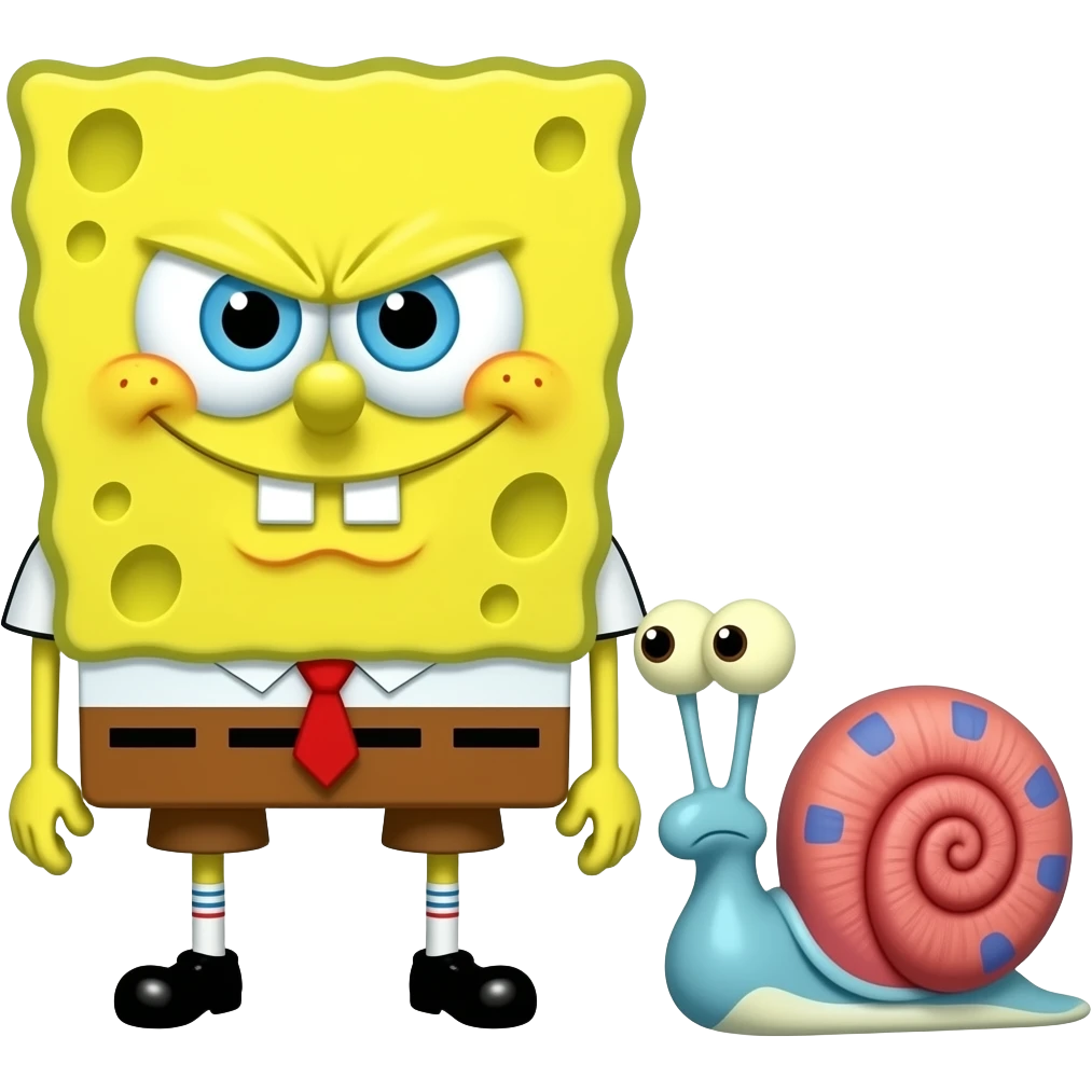 Cara de Bob esponja enojado Gary emoji