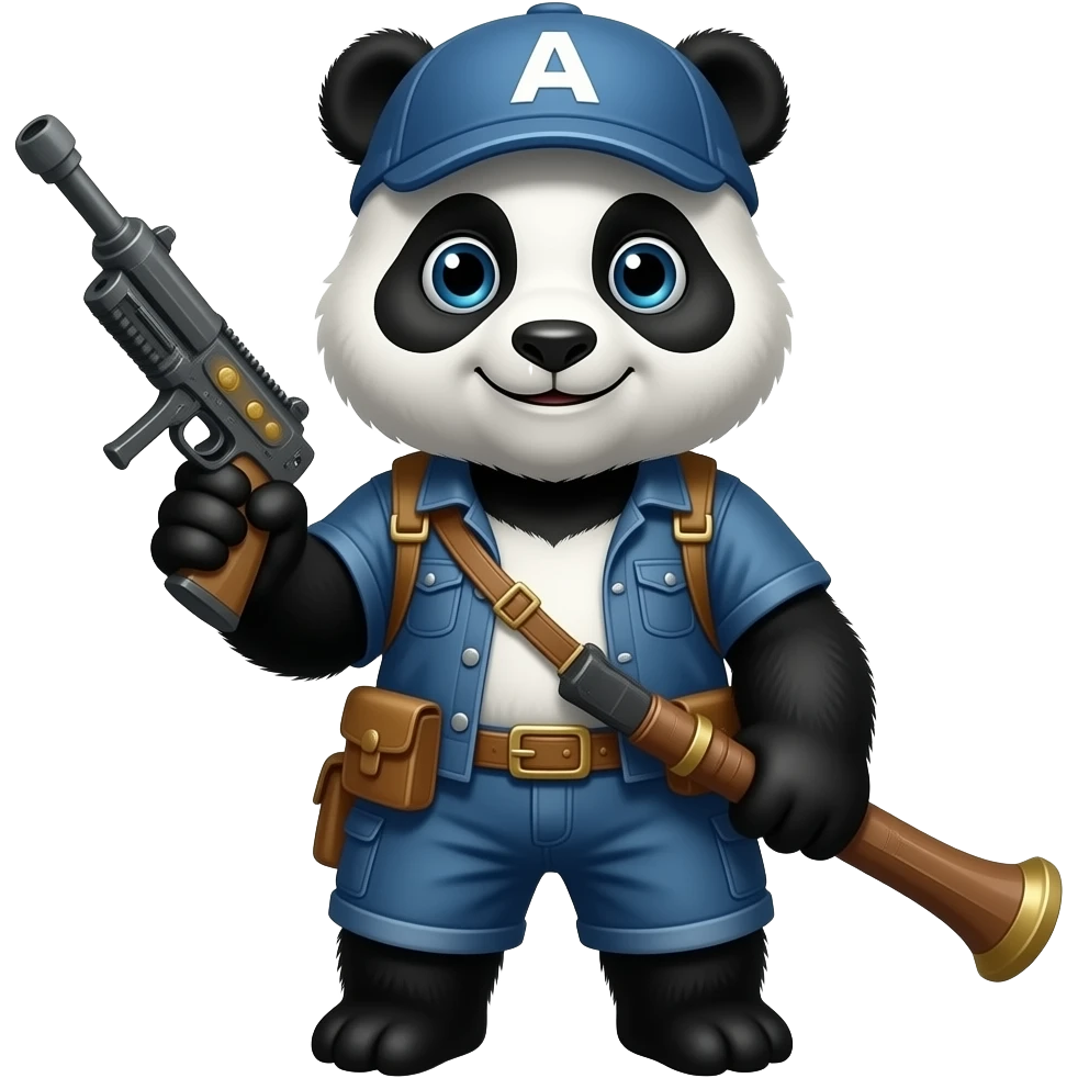 panda holding an rpg emoji