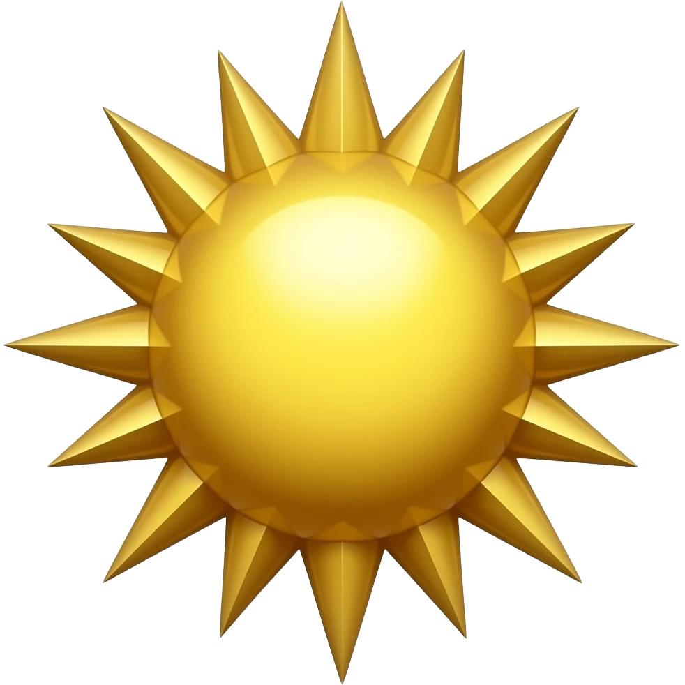 Generate me a realistic medieval golden sun, realistic more realistic emoji