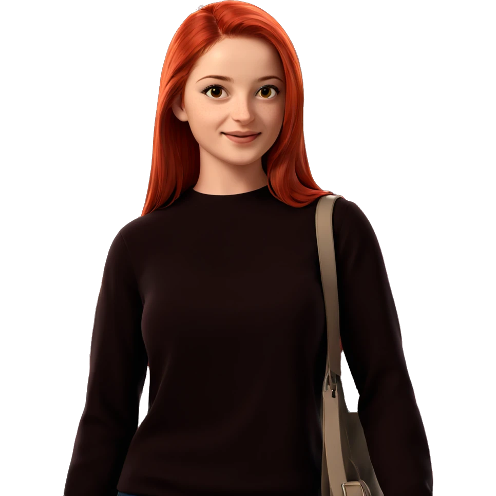 smiling girl with red hair emoji