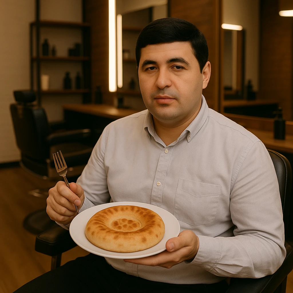 birinchidagi odamni yuziga 2 rasmdagi odamga uxshatib chizib bergin xuddu shunday non yen utirganini emoji