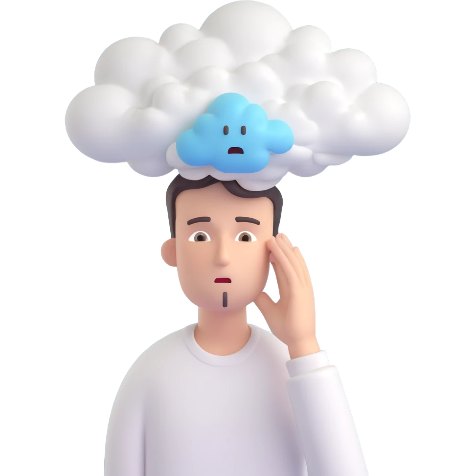 sick man with cloud above his head emoji