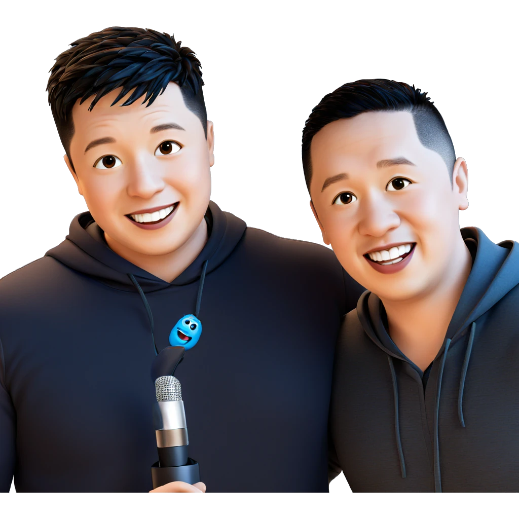 two boys sharing a smile emoji