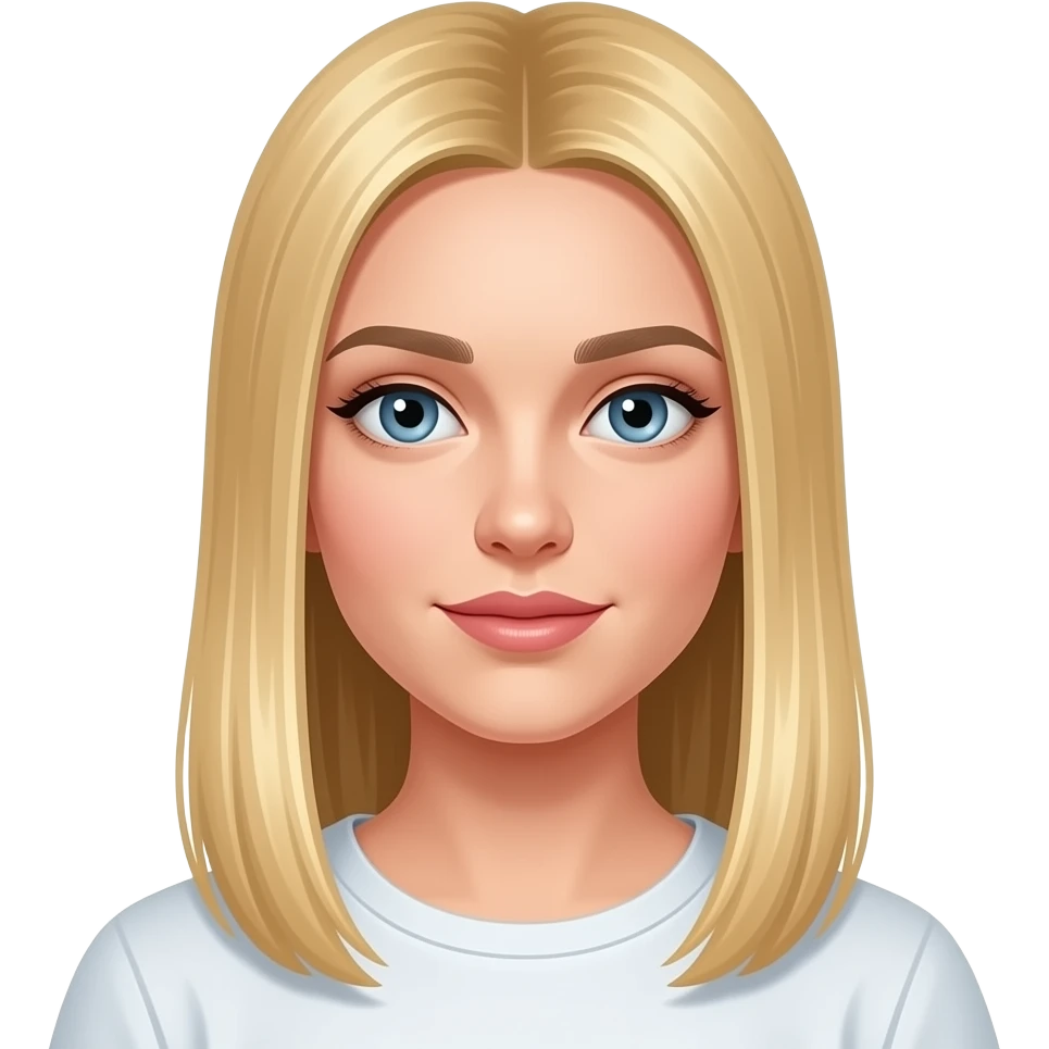 fai un set di emoji come soggetto una bella ragazza russa bionda capelli lisci e occhi chiari emoji