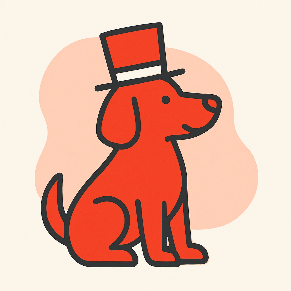 dog with tophat emoji