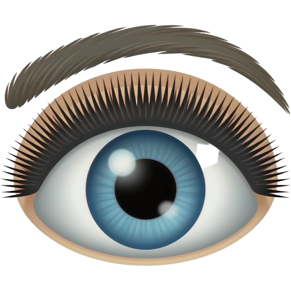 eyelash strip above an open eye emoji