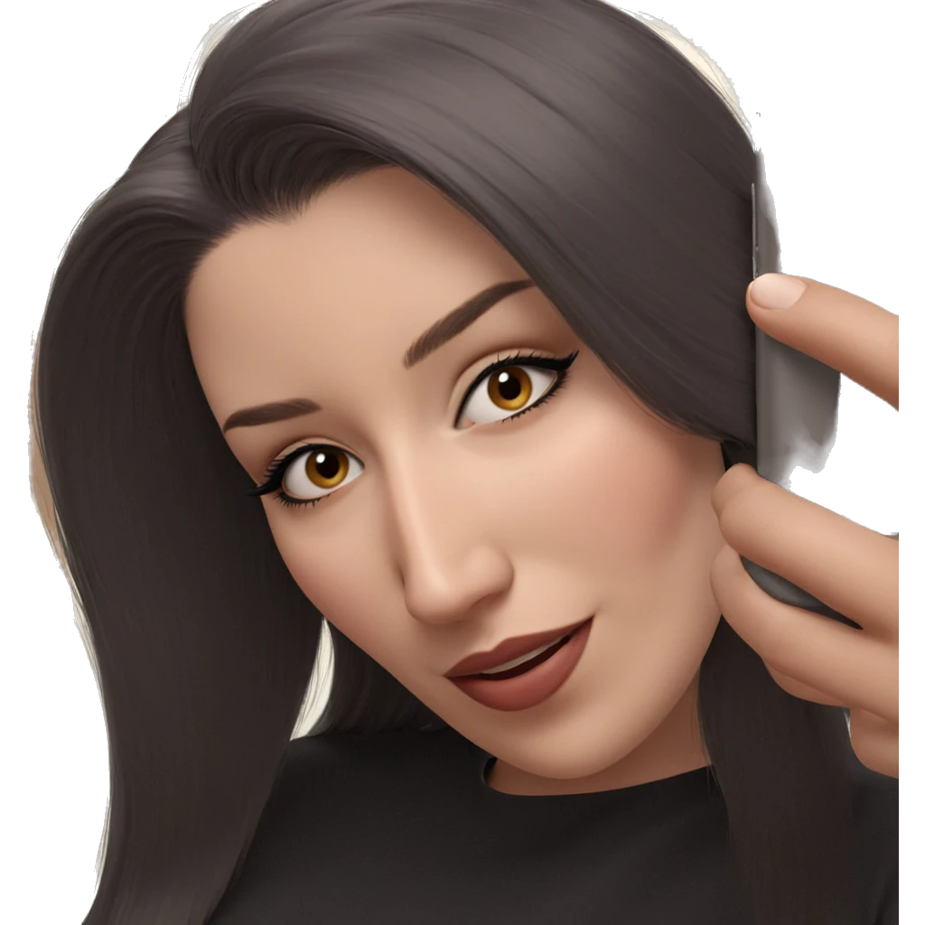 selfie of girl with phone emoji