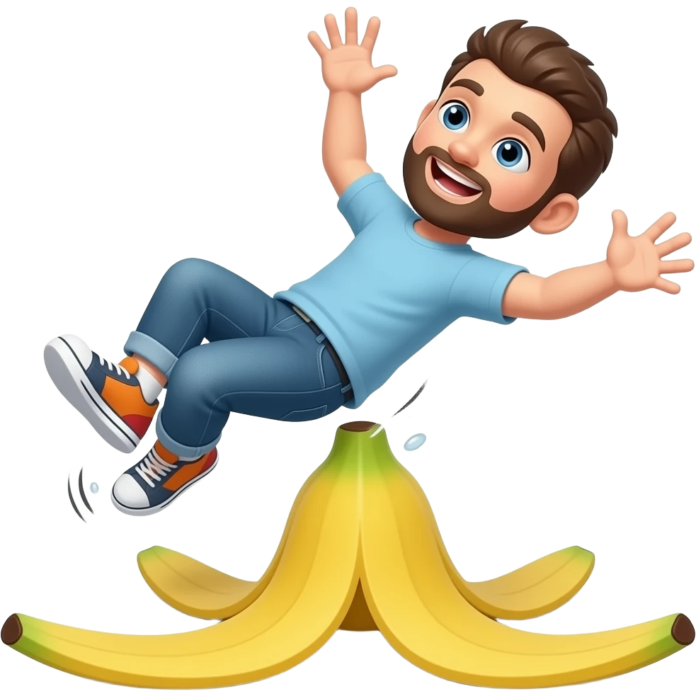 person falling on banana peel emoji