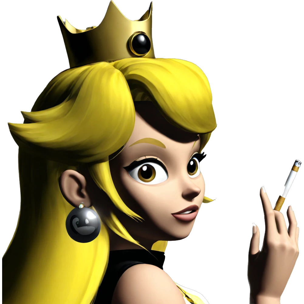 blonde princess with cigarette crown emoji
