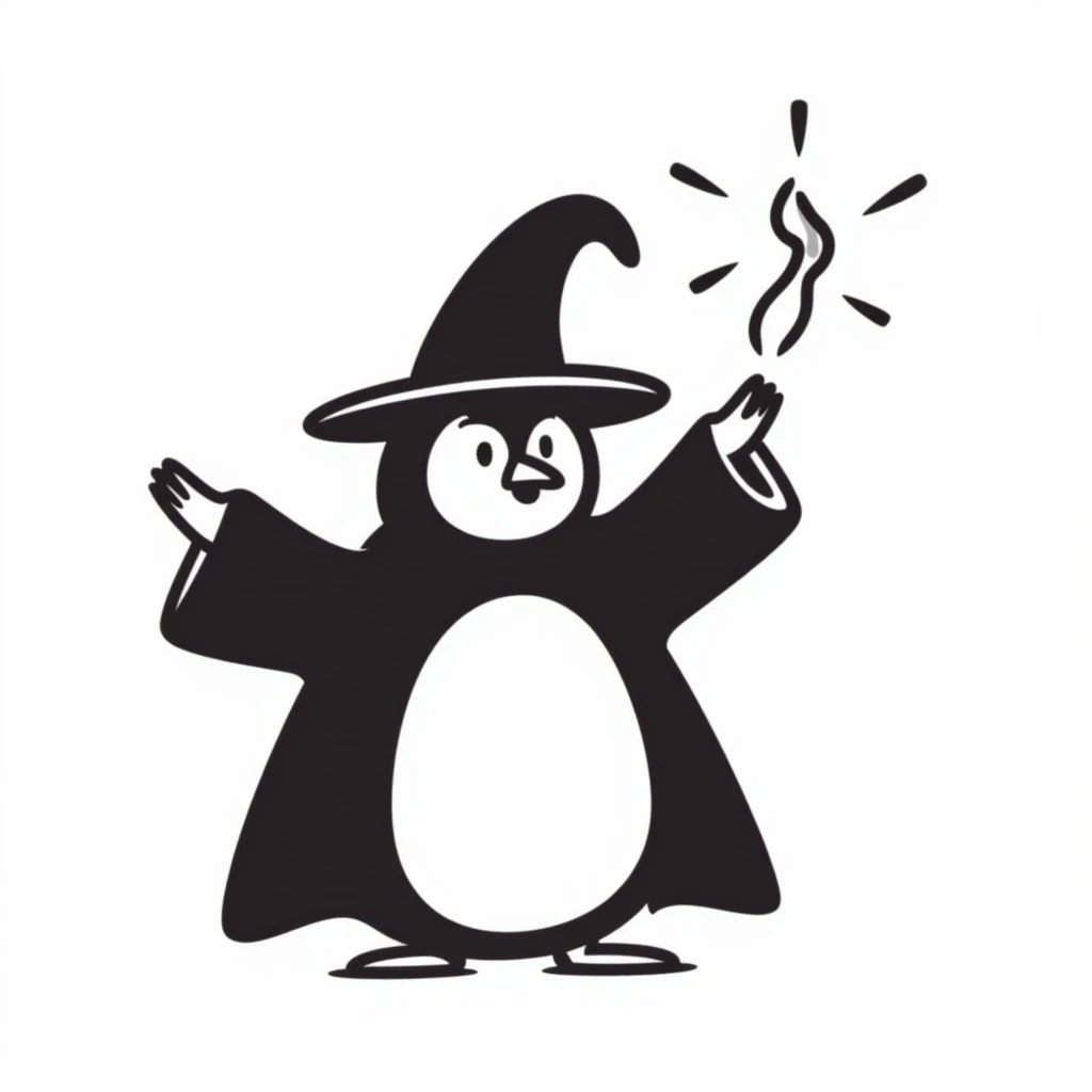 A penguin wizard emoji