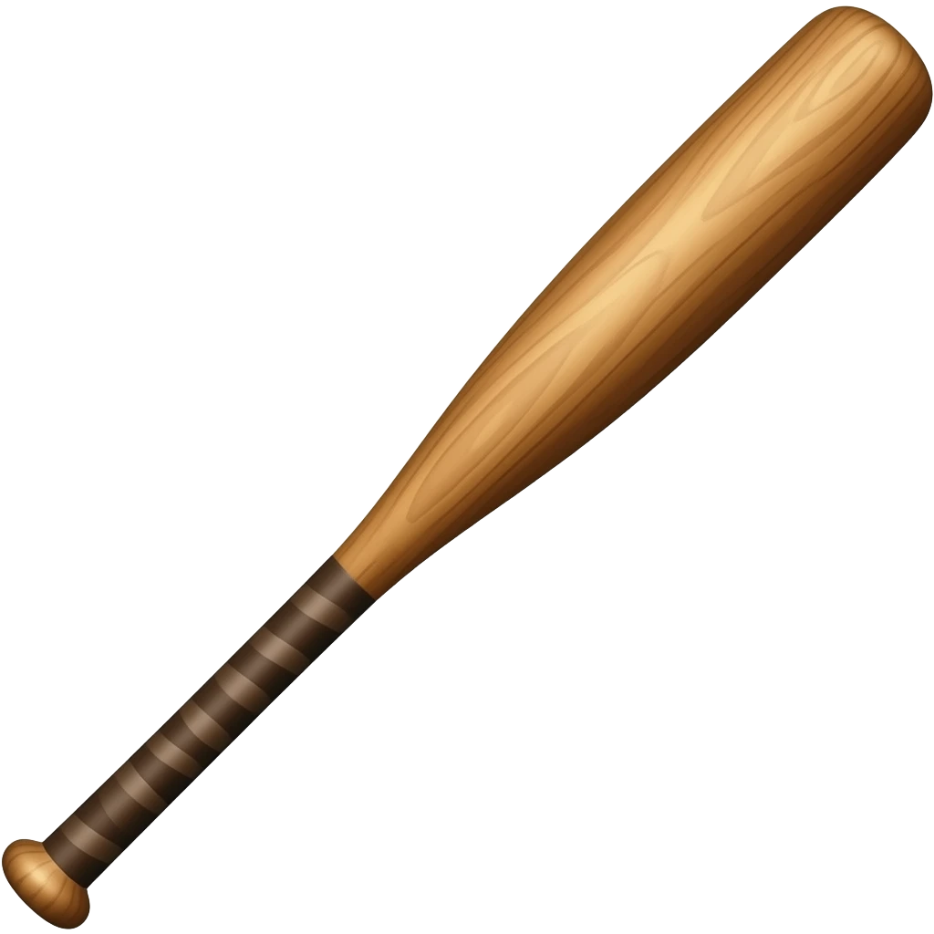 Create a brown Woden alive stick holding a Woden bat emoji