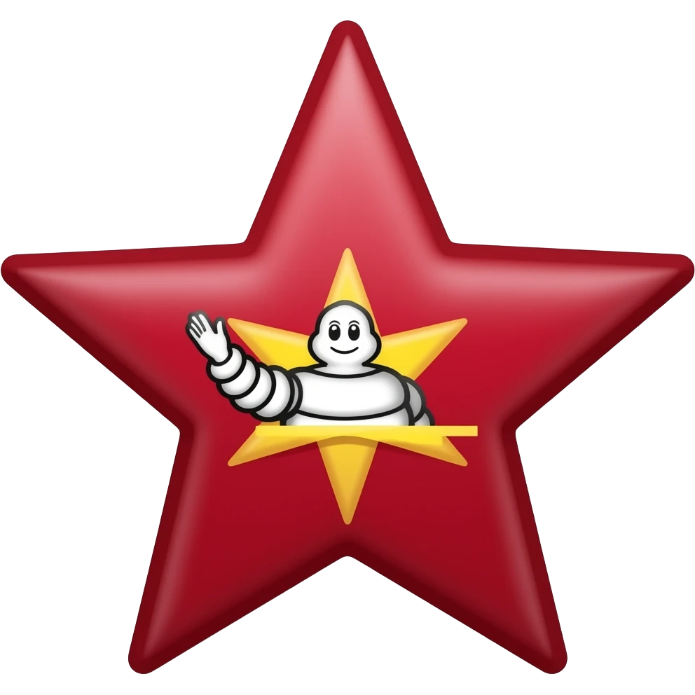 can you create a Michelin star emoji, one that is simply their iconic red star. MAKE IT A RED STAR LIKE YOU WOULD FIND ON THE SHOP EXTERIOR emoji