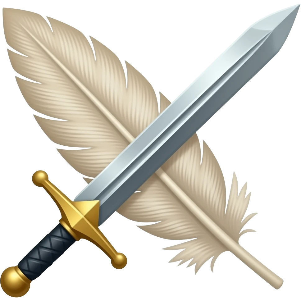 Feather and sword emoji