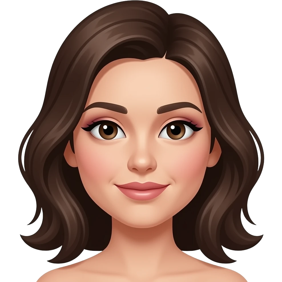 heavy blush, bad eye shadow on a woman emoji