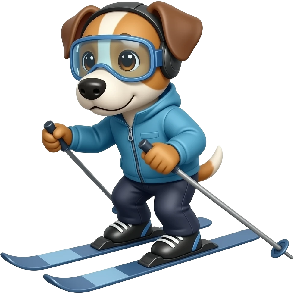 skiing dogs emoji