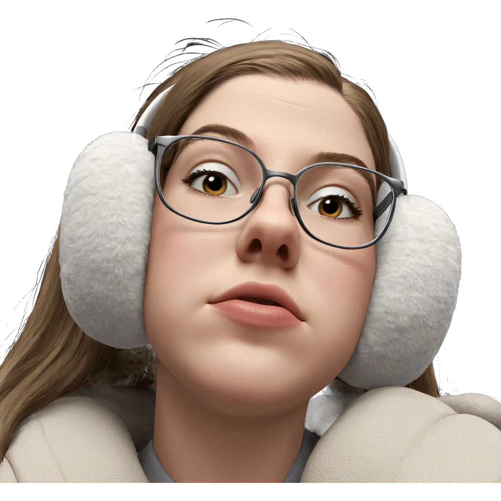girl in earmuffs portrait emoji