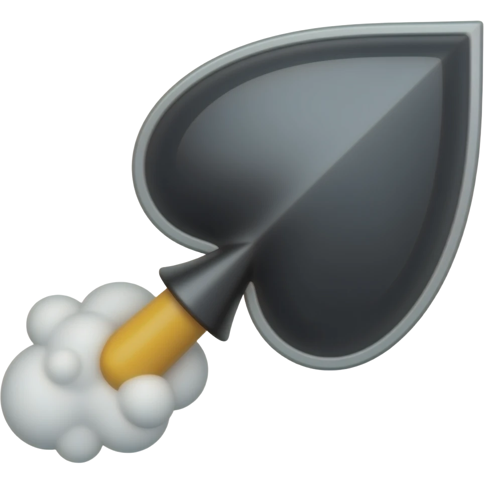 Flying with smoke  Character cartoon emoji spade emoji