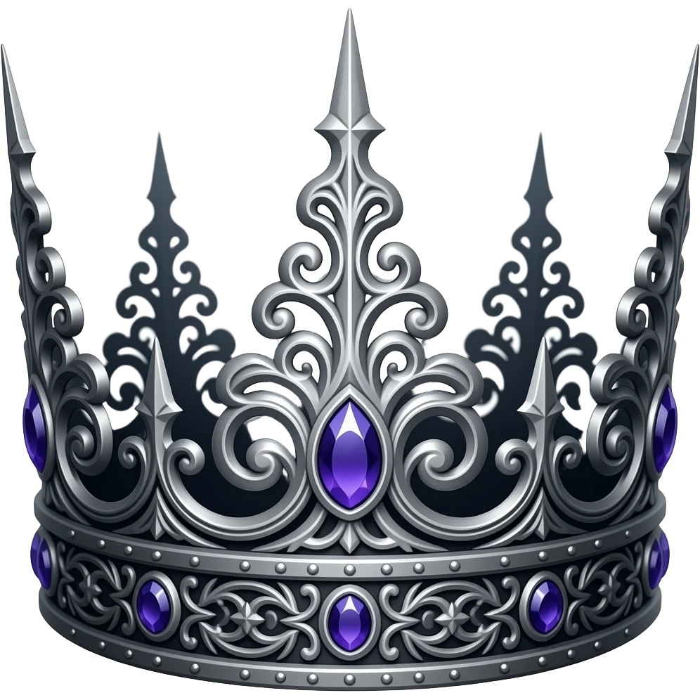 blue and black gothic crown emoji