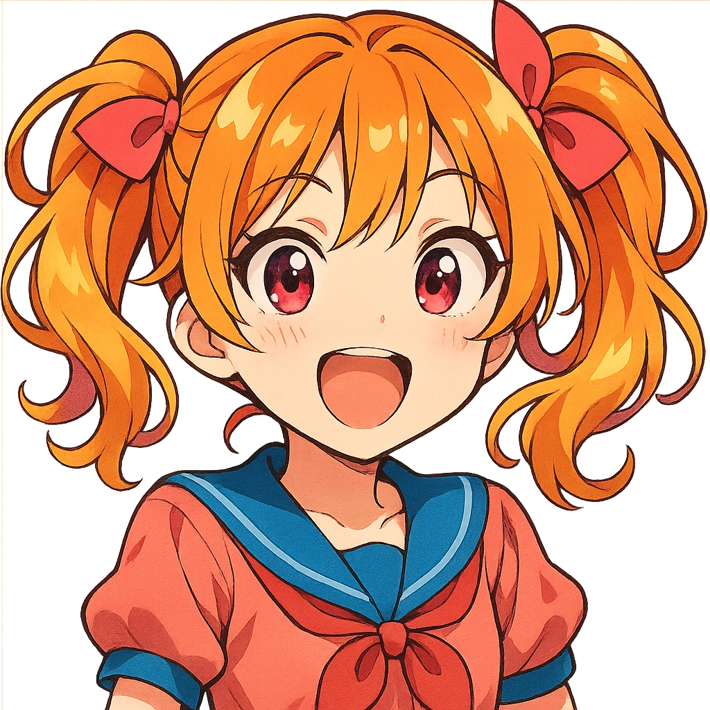 anime girl, expressive face, cute hairstyle, vibrant colors, anime style emoji