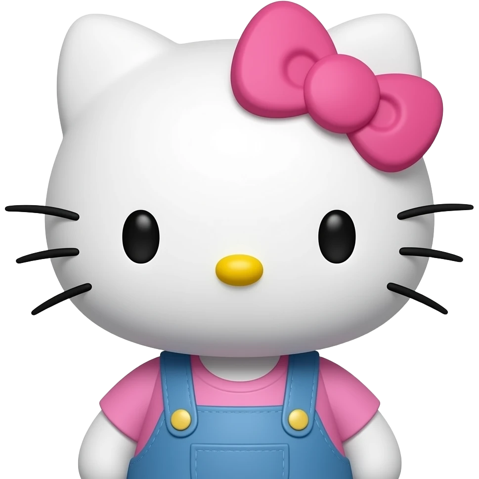 hello kitty in love face 3d emoji