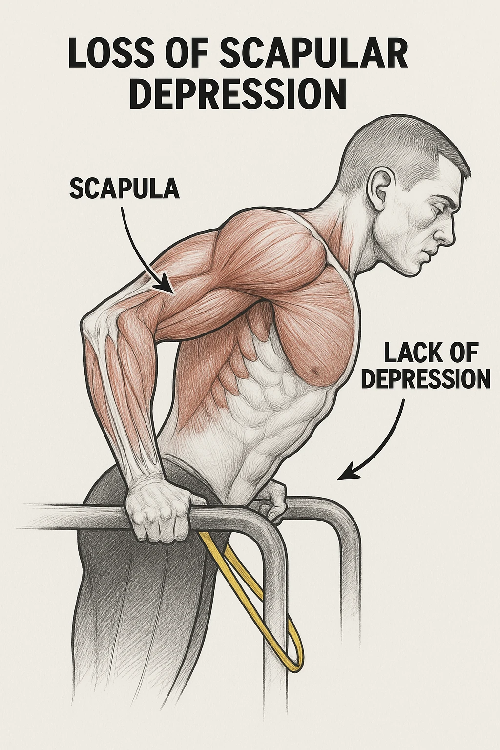 Errori nel dip, perdita la depressione scapolare, anatomico emoji