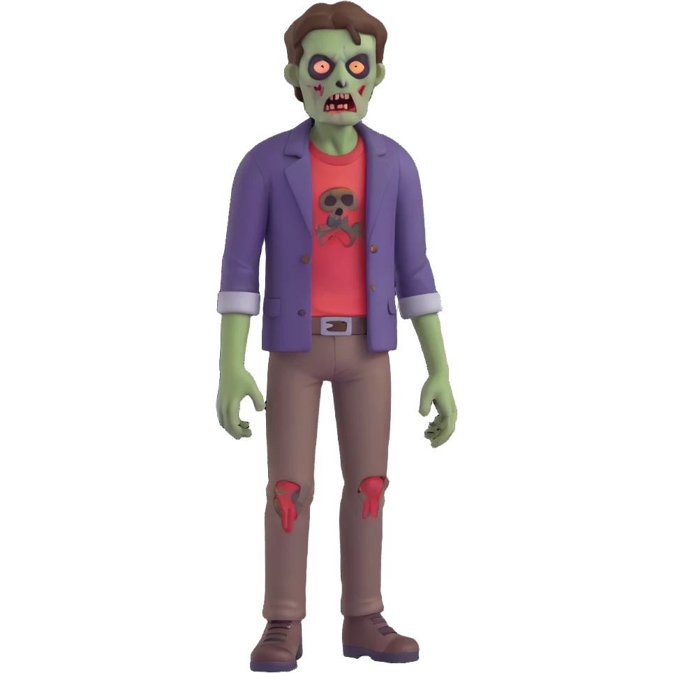 male zombie with brown hair emoji