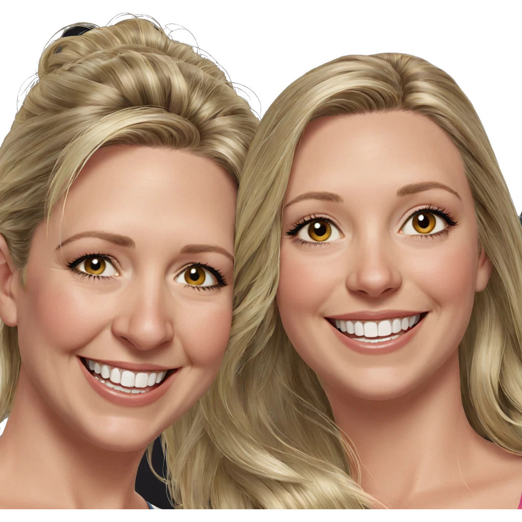 blonde girls smiling happily emoji