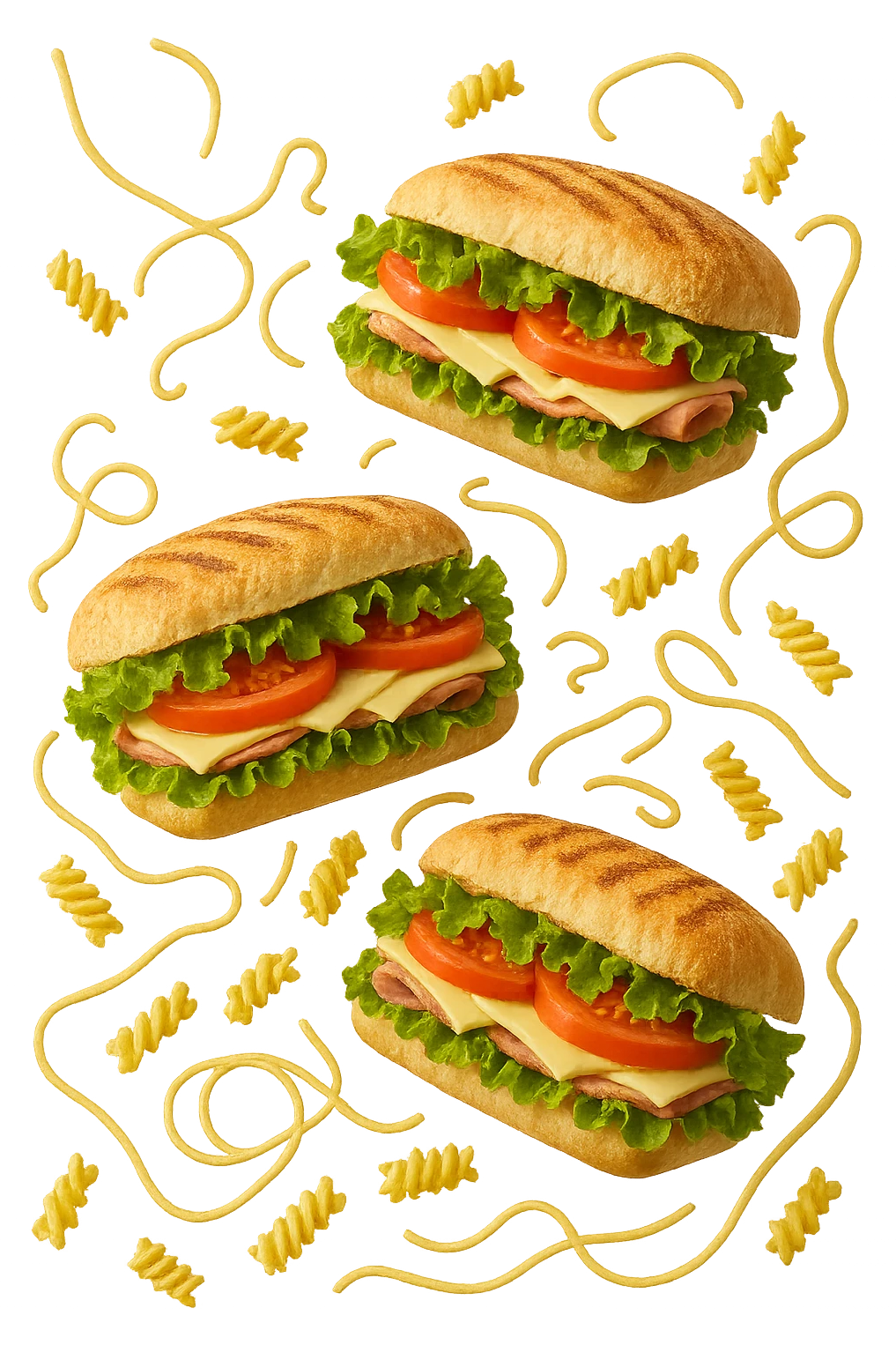 panini e pasta fluttuano in aria  emoji