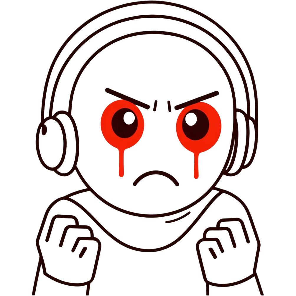 Emoji face with hands on its temples and intensely staring with bloodshot eyes emoji