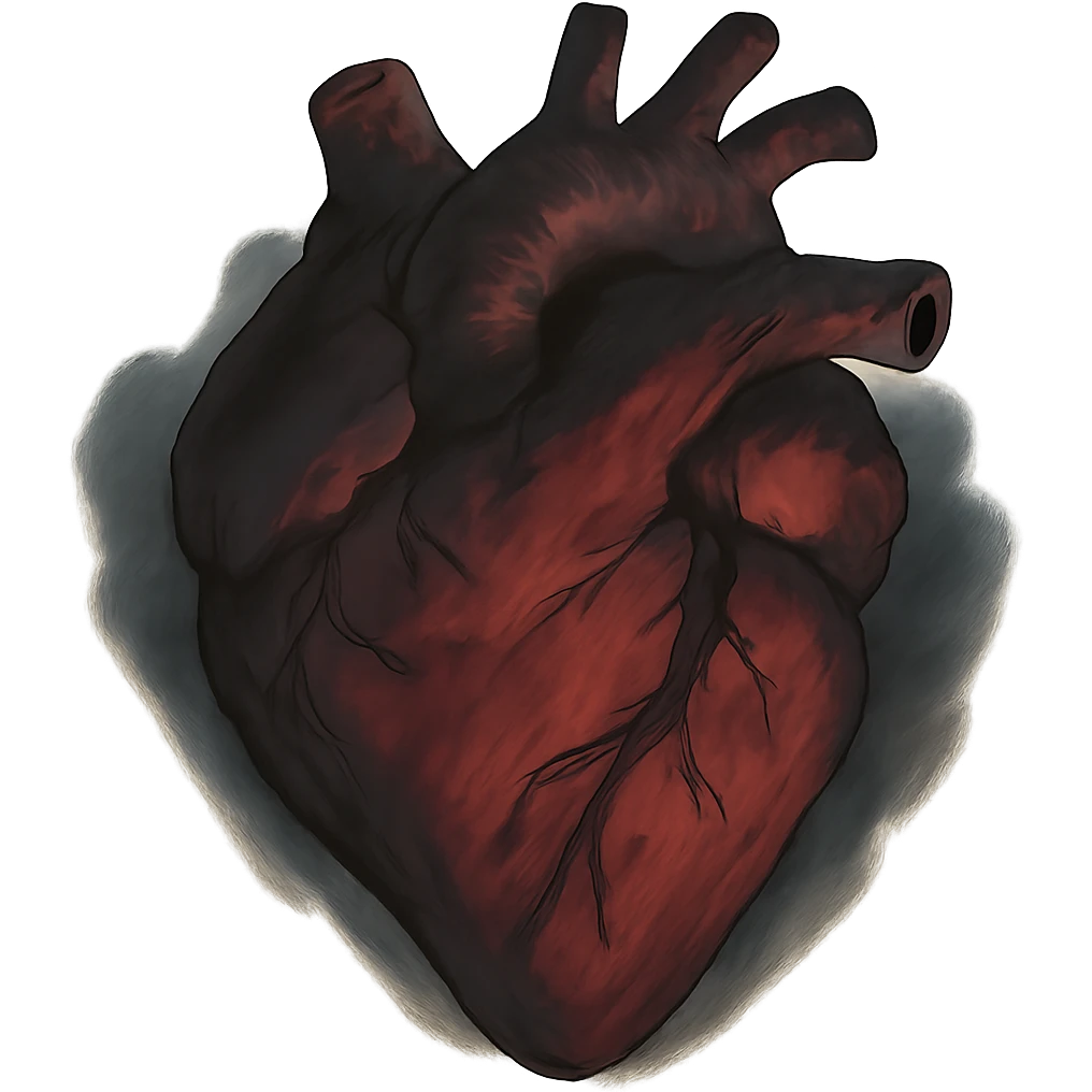 dramatic heart, ghibli style, no background emoji