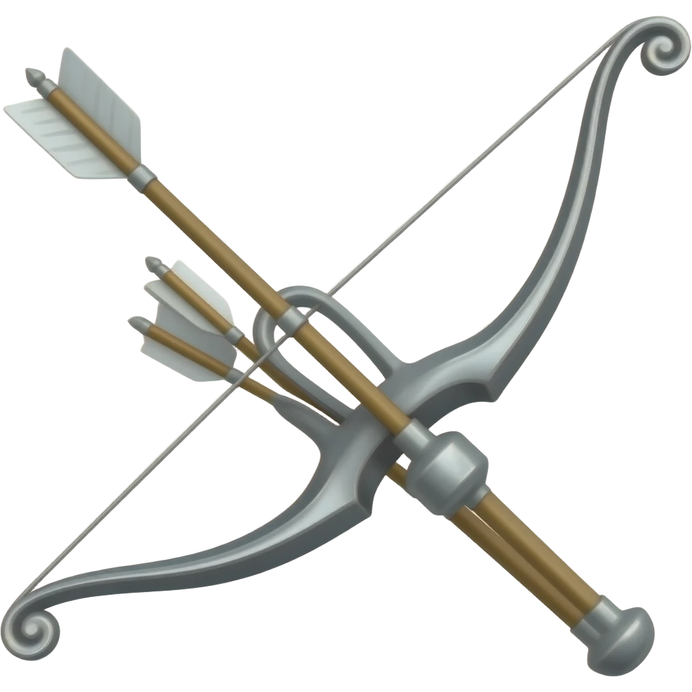 slim aesthetic silver archery bow with arrow emoji