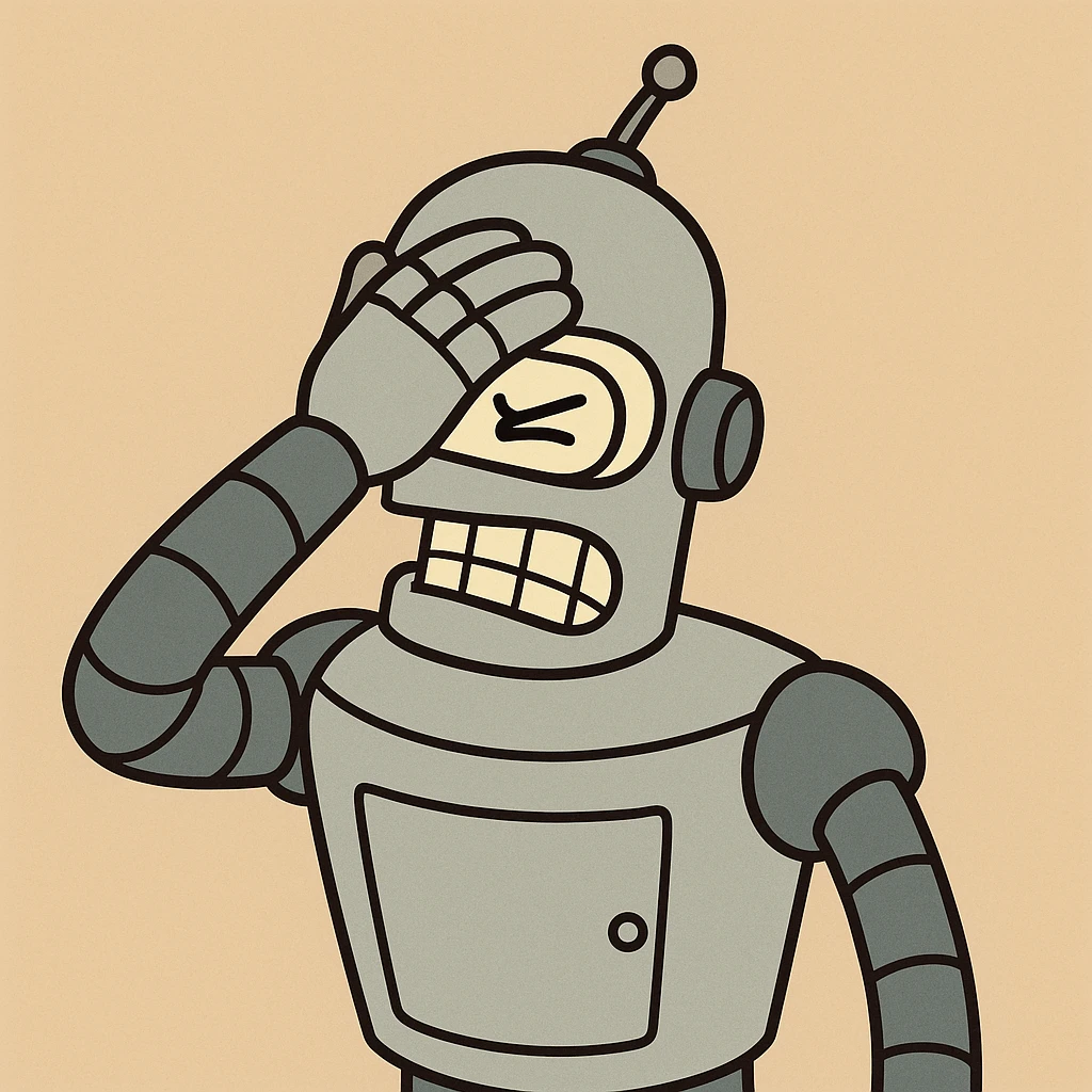 robot doing a facepalm, expressive, clear emotion, simple background emoji
