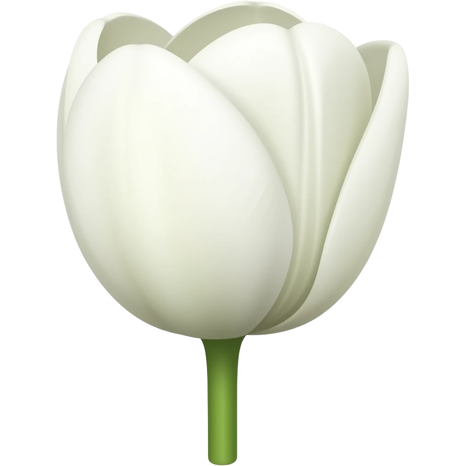 White tulip with green stem emoji