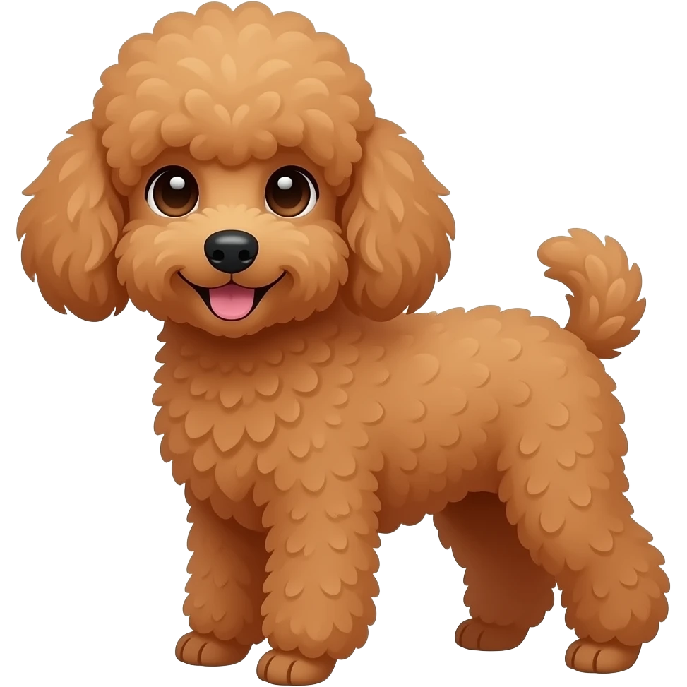 brown small poodle dog emoji