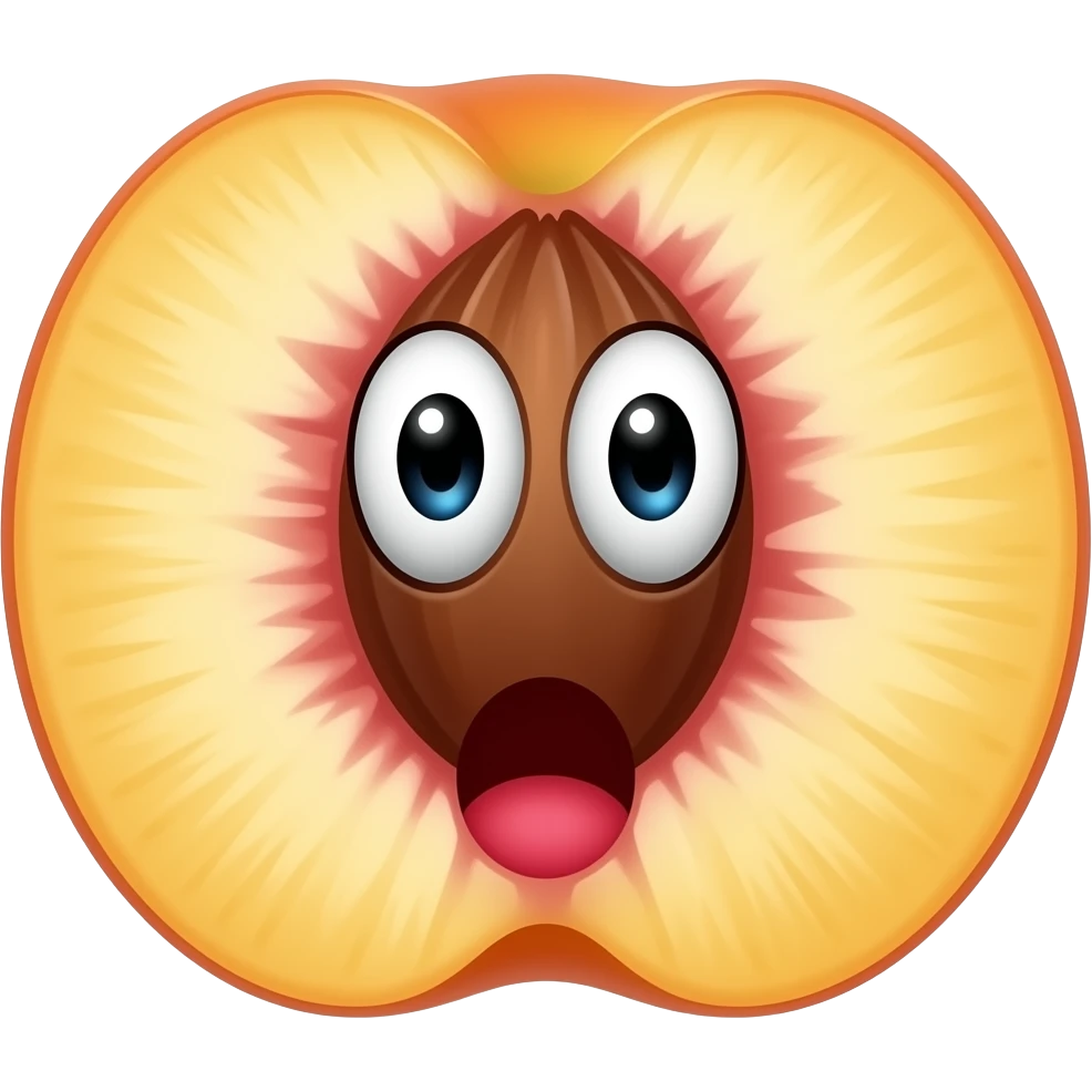 surprised peach split open emoji